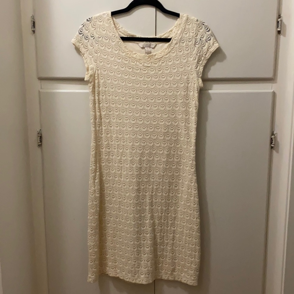 Banana Republic Size 6 Cream Dress